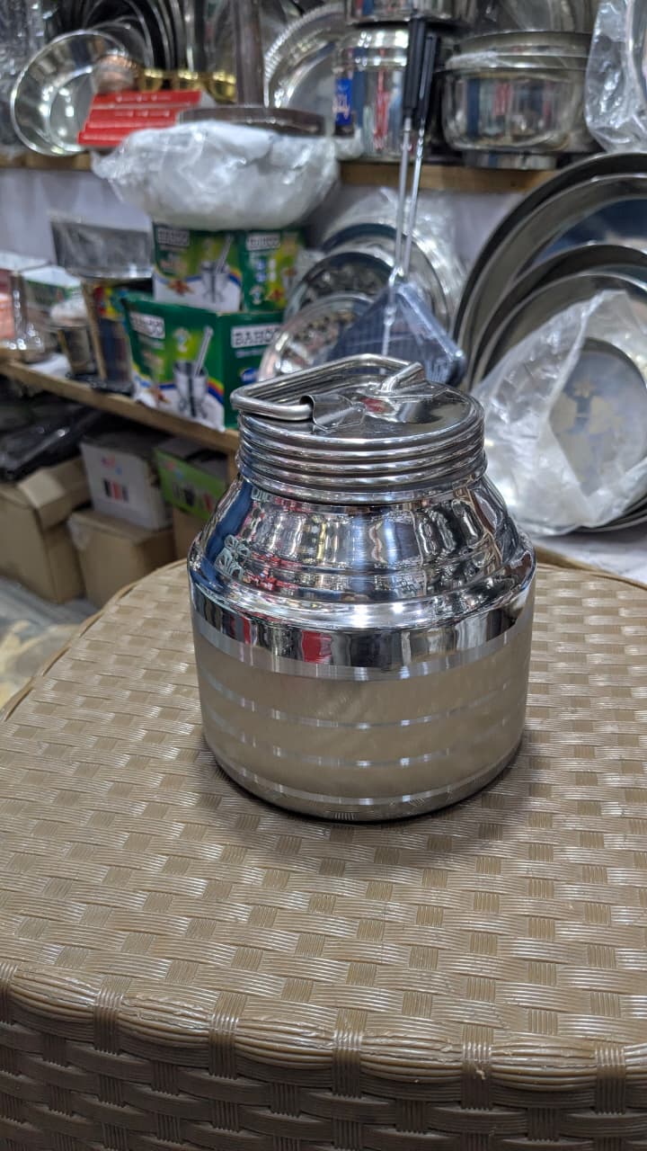 500g stainless steel baby choori barni milk can with diamond touch design – photo 5