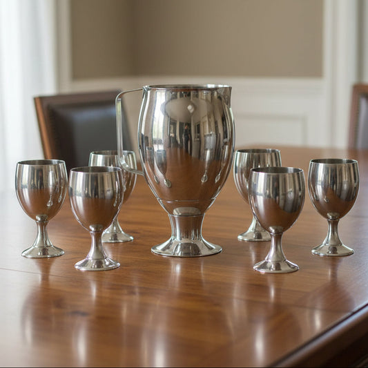 7 piece stainless steel water set - product photo | Saify Homes Pakistan