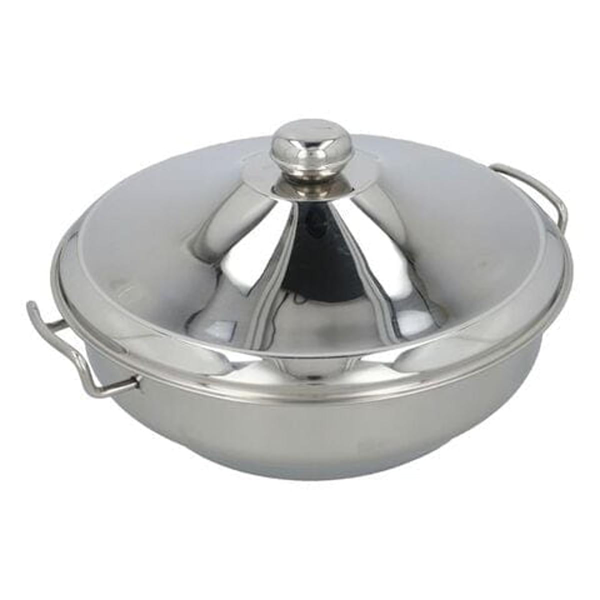 stainless steel hot pot casserole with dome steel lid - view 3