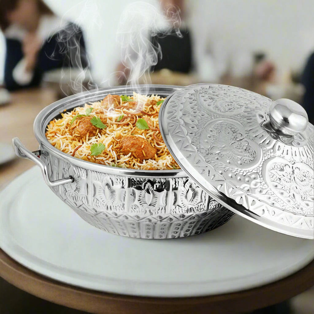 naqsheen design stainless steel roti hotpot - view 2