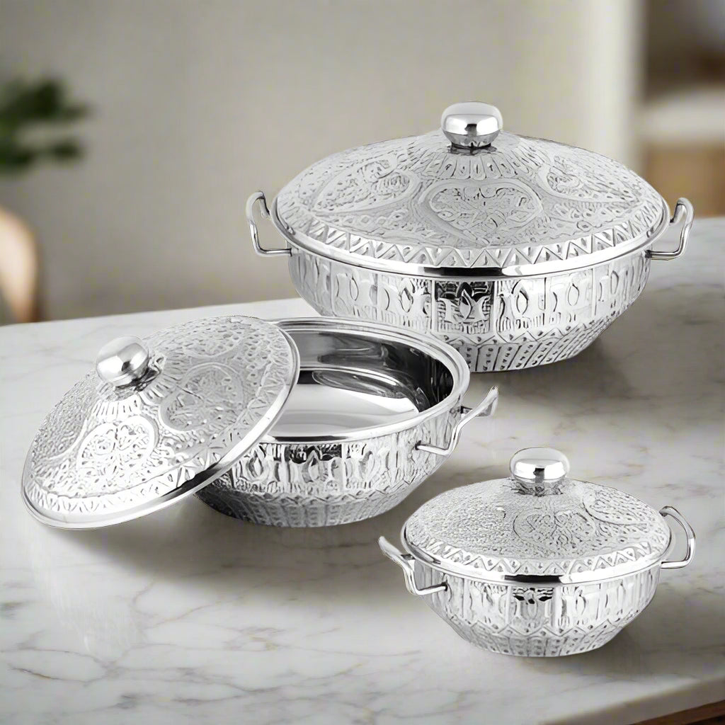 naqsheen design stainless steel roti hotpot - view 3