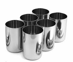 Stainless steel drinking glasses set of 6 - product photo | Saify Homes Pakistan