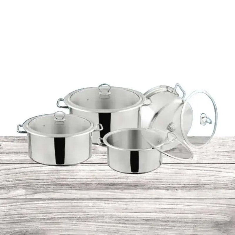 Alpha double bottom stainless steel casserole with glass lid - view 2