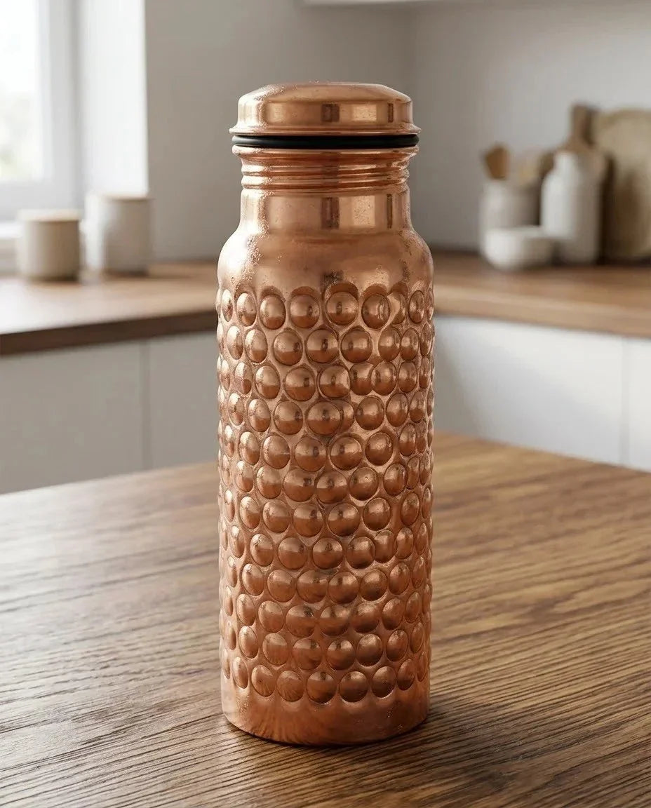 Pure Copper Hammered Water Bottle in Pakistan – Handmade Tamba Bottle | Leak Proof | Saify Kitchenware – image 1