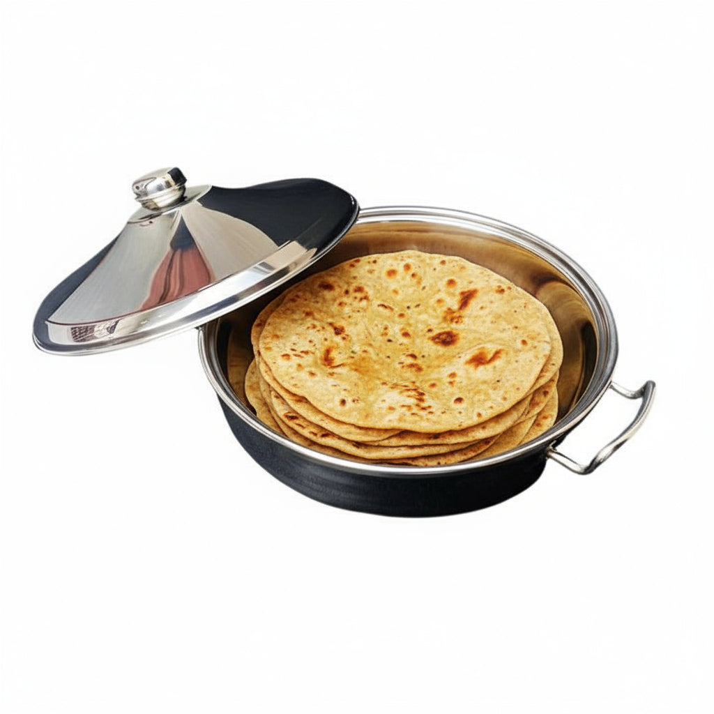stainless steel hot pot casserole with dome steel lid - view 2